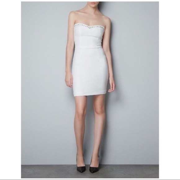 zara white bodycon dress